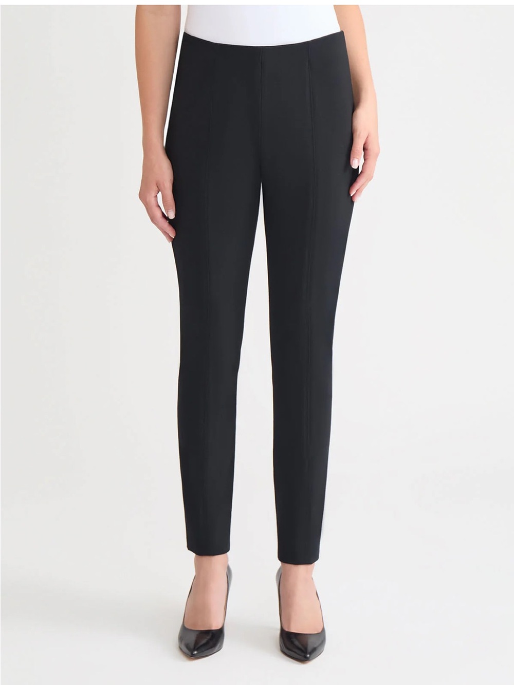 Misook Nia Slim Leg LuxeStretch Ponte Pant Black True Fit M Medium Quiet Luxury